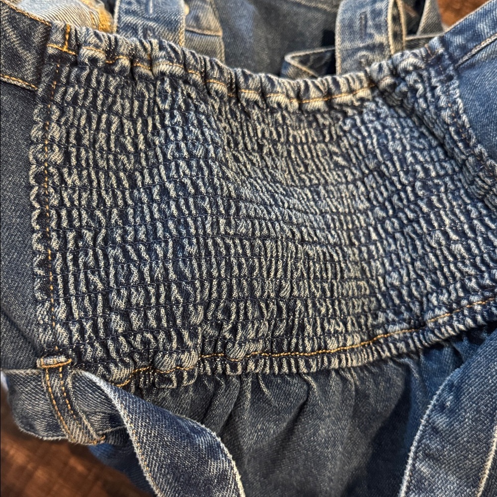 Hollister Medium Color Denim Button-Down Adjustable Strap Dress With Belt - Picture 16 of 16